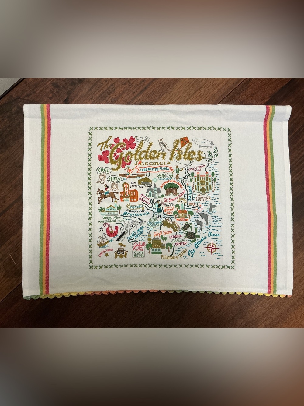 Georgia Golden Isles  Cotton Dish Tea Towel by Catstudio